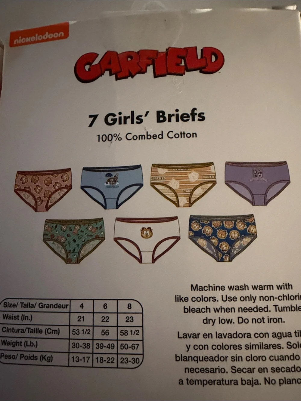 NWT Kid’s' 7-Pack Cotton Briefs - Size 8 - Pink & Blue Mix (2packs)